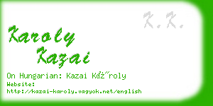 karoly kazai business card